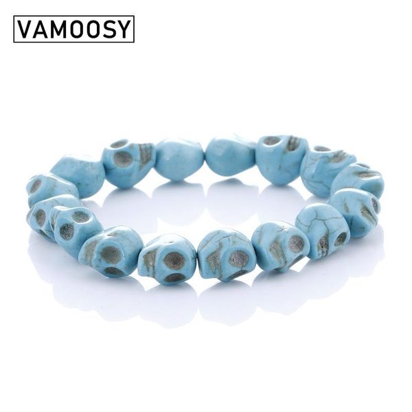 

charm bracelets men bracelet natural beads for women skull brecelets male gothic jewelry 2021 cuff wristband, Golden;silver