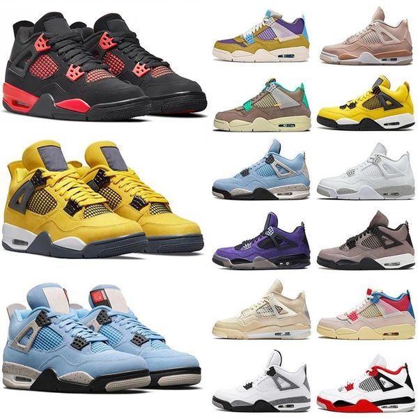 

red thunder 4 4s basketball shoes what the black cat lightning university blue guava ice noir oreo paris desert moss men woman designers spo