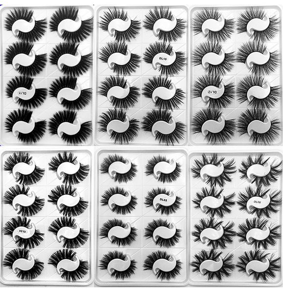 

thick natural 3d mink false eyelashes extensions soft & vivid hand made reusable 8 pairs fake lashes set curly crisscross 14 models laser pa