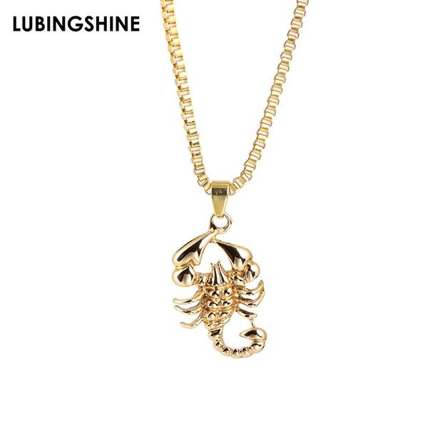 

pendant necklaces punk luxury gold color scorpion animal necklace for men women metal chain hip hop party rock jewelry gift, Silver