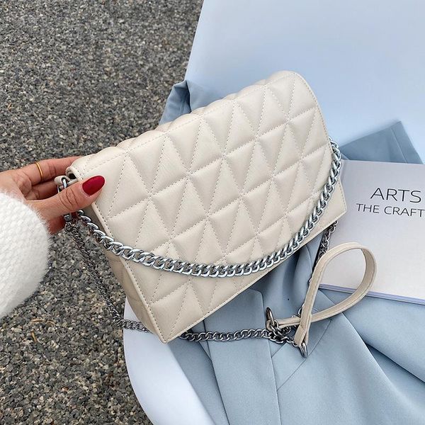 

evening bags luxury lattice design pu leather chain shoulder for women 2021 brand fashion trend simple travel ladies crossbody handbags