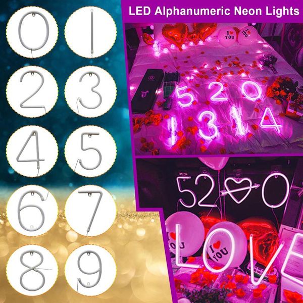 

novelty items decorative alphabet led neon lights luminous number lamp decoration battery night light party baby bedroom #t2g