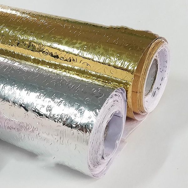 

wallpapers kitchen wall stove aluminum foil oil-proof stickers anti-fouling self-adhesive croppable golden wallpaper sticker