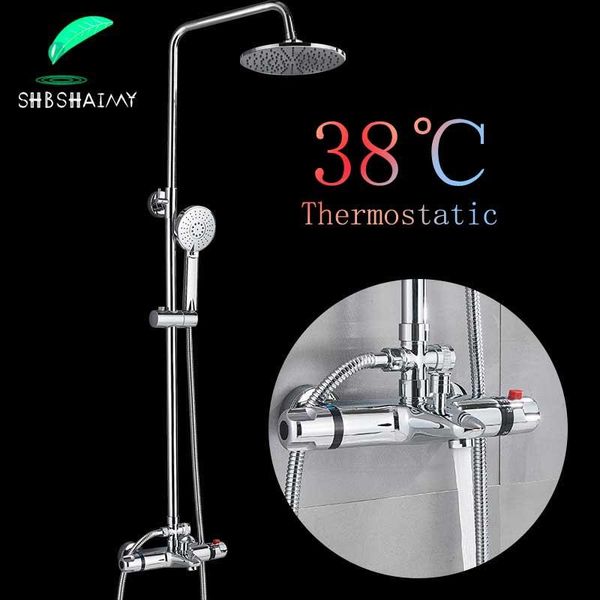 

brass thermostatic mixing valve constant water temperature shower faucets set bathroom tap cold mixer sets