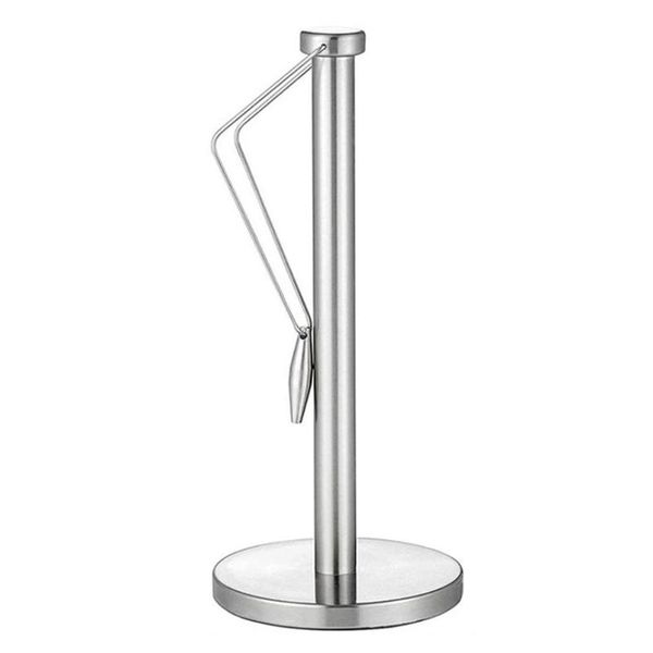 

toilet paper holders 1pc vertical roll storage rack simple towel for home (silver)