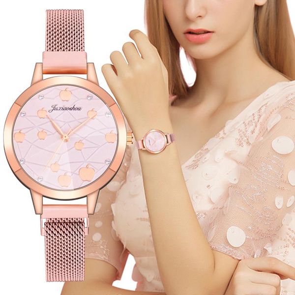 

wristwatches women watches ladies fashion quartz stainless steel mesh strap watch casual leather belt simple small dial #p3, Slivery;brown