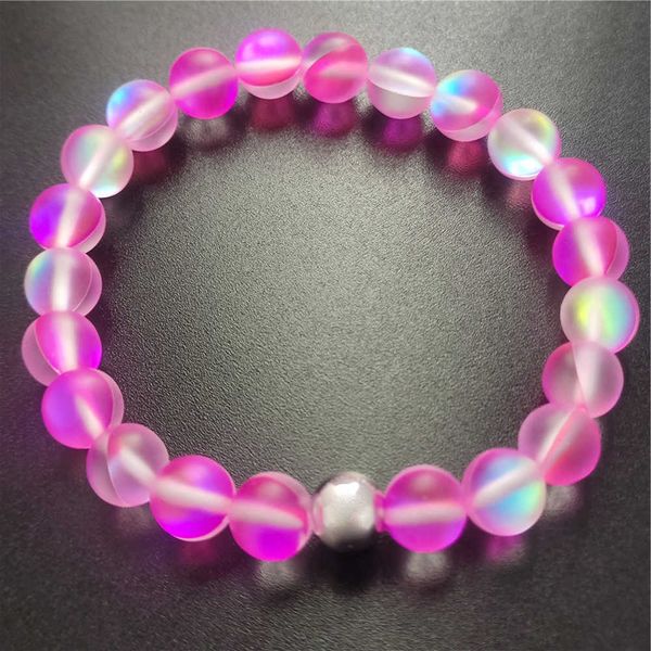 

pulsera de cuentas vidrio colores pulsera decuentas elÃ¡sticas piedra de destello 8 mm, Black