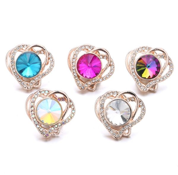 

radiant rhinestone heart 18mm snap button clasp gorgeous zircon silver color alloy metal lover charms for snaps jewelry findings suppliers