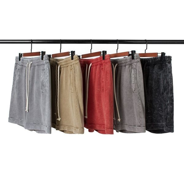

shorts 2021 summer street ins hip hop wash old loose men's and women's solid color capris trend, White;black