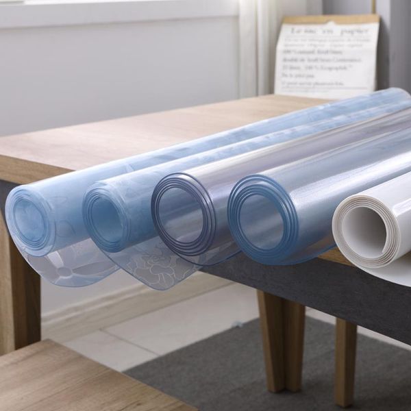

table cloth transparent pvc tablecloth waterproof cover oil-proof soft glass protect kitchen dinning placemats textile dec