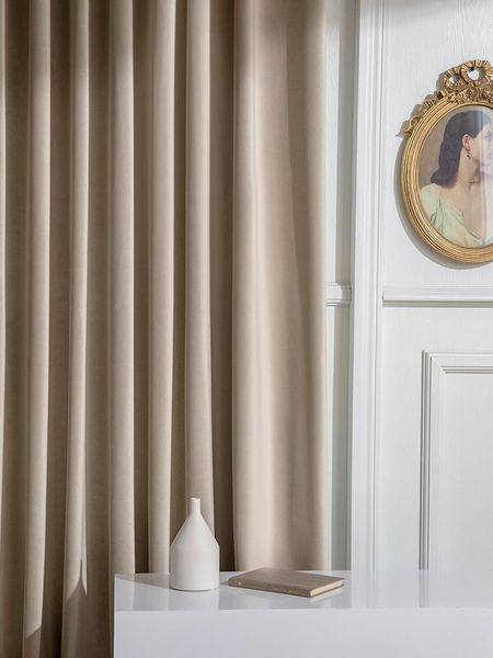 

curtain & drapes customized modern minimalist velvet cloth affordable luxury style high-end bay window elegant custom shading bedroom