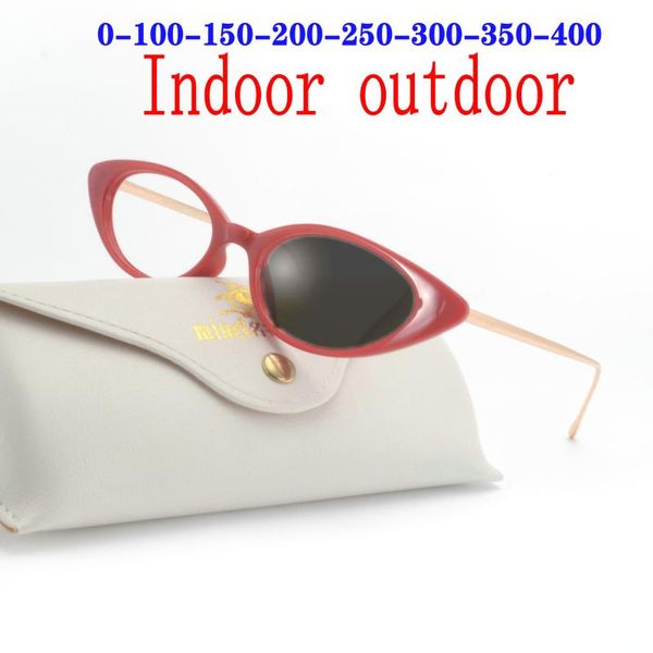 

fashion sunglasses frames 2021 women pochromic finished myopia glasses posensitive chameleon change color lens prescription fml, Black