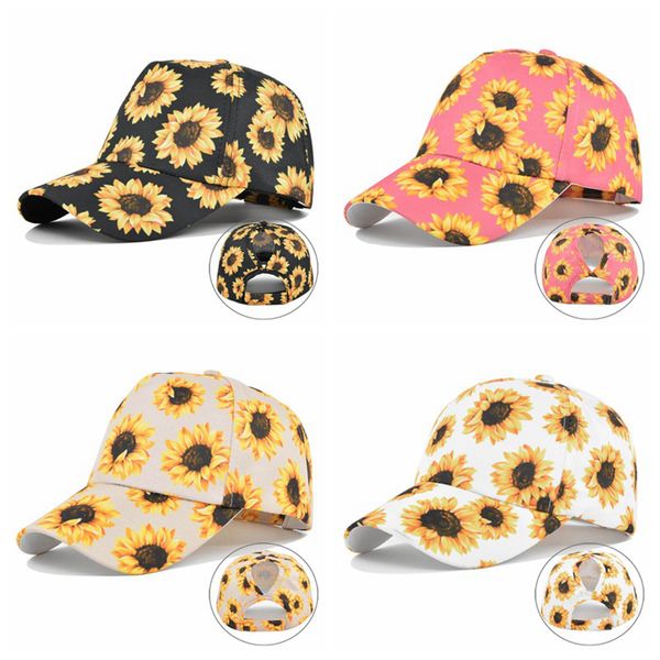 

sunflower ponytail baseball cap 4 colors ponycaps party hats zzc3319
