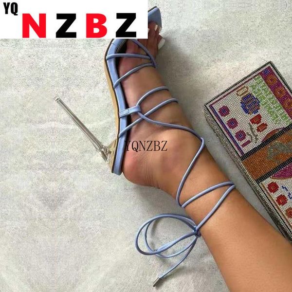 

sandals yqnzbz clear crytal perspex heels women pumps fashion ankle cross strap ladies square toe party dress shoes size41, Black