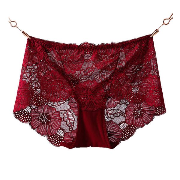 

women's panties underwear women plus size lace transparent briefs seamless lingerie lady cotton high-rise for weight 100kg, Black;white