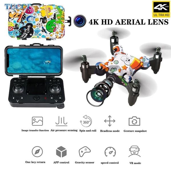 

luggage shape mini drone and 4k camera hd foldable quadcopter one-click return wifi fpv rc helicopter children's toy drones