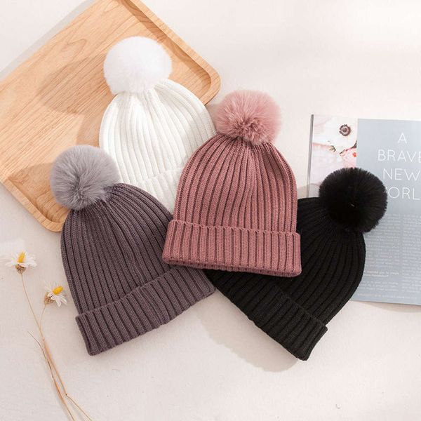 

hat warm wool ball cap in autumn and, Blue;gray