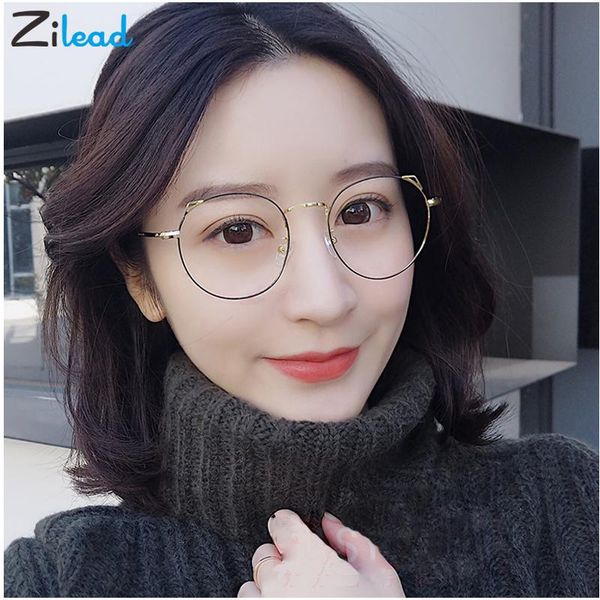 

zilead cat eye women fashion glasses anti blue rays shade metal frame computer student simple comforbale sunglasses, White;black