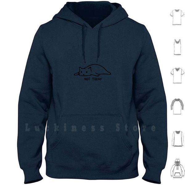 

 cats designs cat lovers not gift today hoodies long sleeve kitten domestic animal tiger stubentiger wild men's & sweatshirts, Black