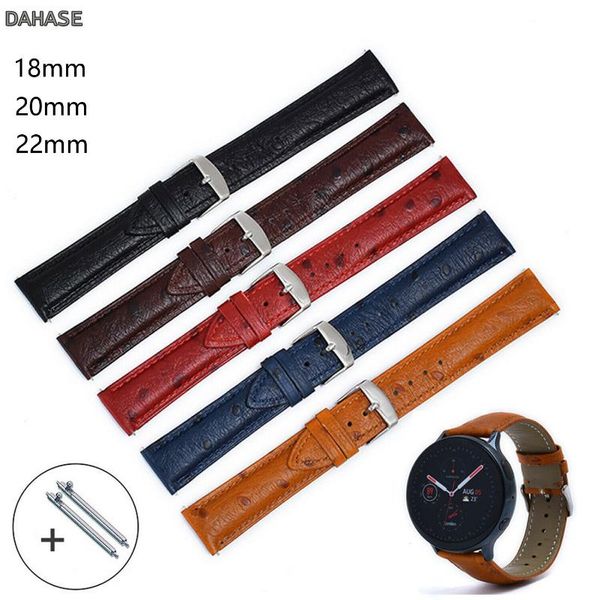 

watch bands 18mm 20mm 22mm strap retro ostrich style genuine leather band quick release pins replace bracelet, Black;brown