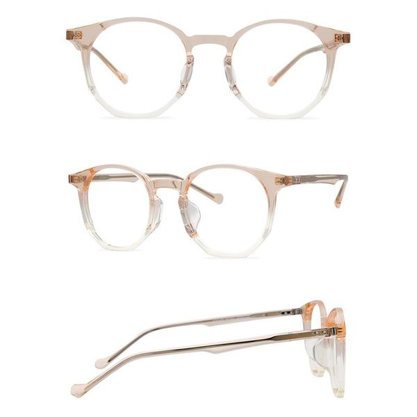 

belight optical transparent color fancy vintage retro acetate irregular shape design spectacle frame precription lens 8081 fashion sunglasse, Black