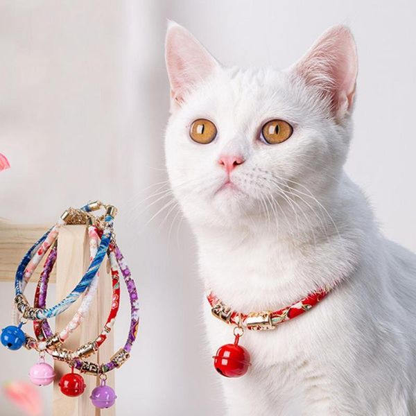 

cat collars & leads bells retro style shrinkable japanese elastic band pet supplies with multiple color options 1pc