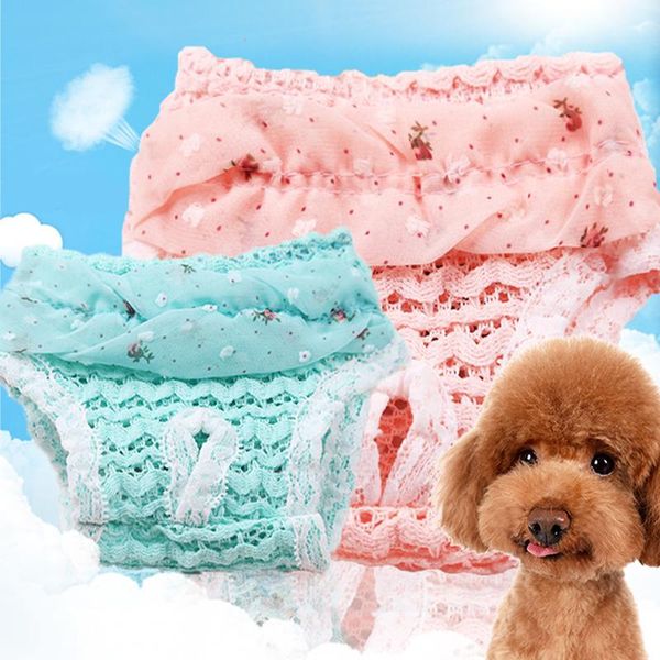 

dog apparel pet diaper physiological pants sanitary panties washable female shorts underwear lace edge trousers