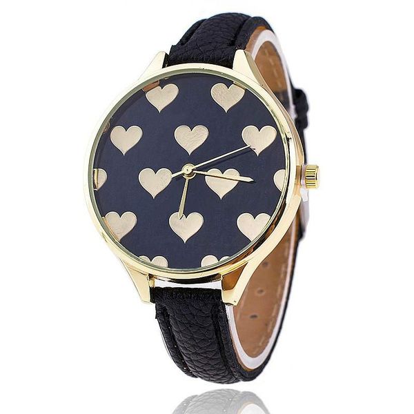 

wristwatches fashion leather strap women's watches casual love heart quartz wrist watch relojes hombre relogio masculino clock, Slivery;brown