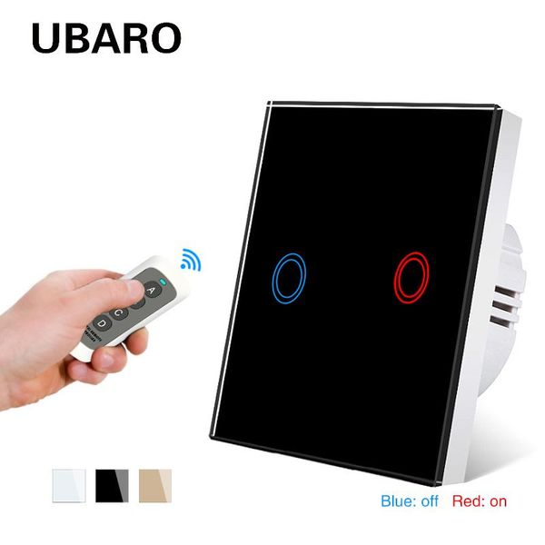 

smart home control ubaro eu/uk tempered glass panel 433mhz wireless remote touch switch distance 10-15 m wall switches100-240v 1 2 3gang