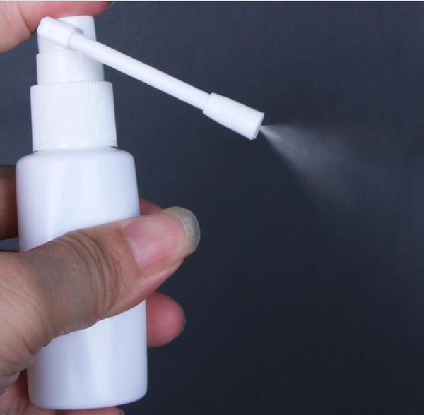 Bottiglie di imballaggio Atomizzatore nasale portatile con spruzzatore a rotazione di 360 gradi Nebbia pompa nasale in plastica bianca Flacone spray naso vuoto 10 ml