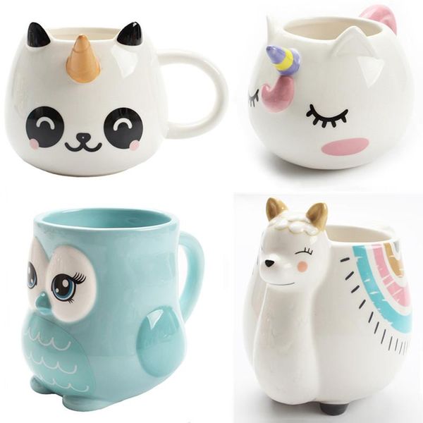 

mugs cute animal ceramic mug creative hand painted 3d with handle coffee tea milk breakfast cups nice gifts