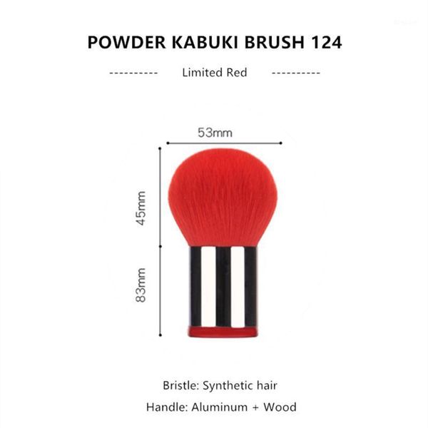 

limited red powder kabuki brush 124 - portable multi-purpose face foundation bronzer blusher makeup brush1