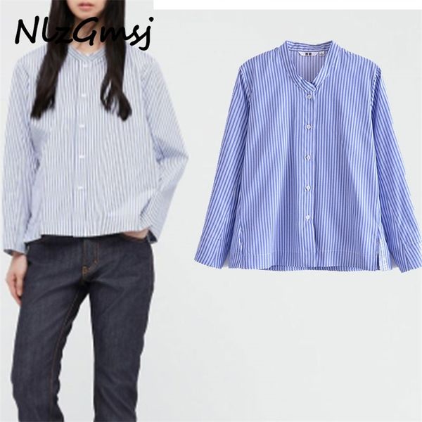 

summer ladies solid long sleeve striped printed shirt fashion casual elegant retro 05 210628, White