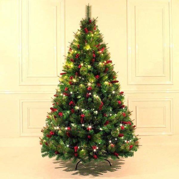 

christmas decorations 120 cm / 180cm luxury tree home decoration encrypted mixed pine cone red fruit automatic naked ornaments