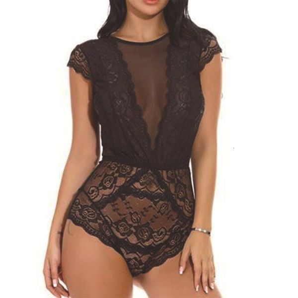 

tempting lace perspective weimi pajamas deep v backls, Red;black