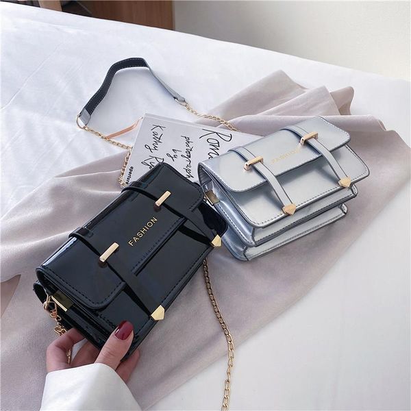 

evening bags women's small square bag shoulder patent leather chain 2021 summer korean version of the crossbody