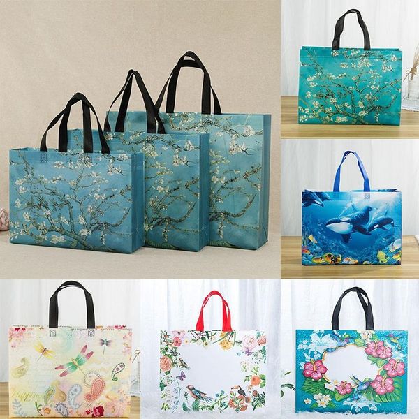 

storage bags 1pc large capacity bag non-woven eco reusable grocery fabric waterproof shopping foldable tote