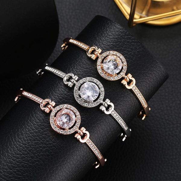 

personality noble rhinestone charm bracelets golden rose gold married bracelet women fashion jewelry link, chain, Black