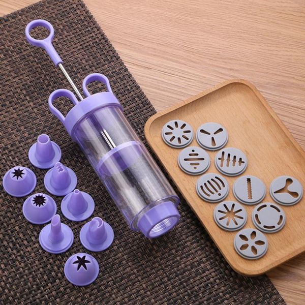 

baking moulds cookie press kit - making gun biscuits cake mold & icing 8 piping nozzles sets dessert decoration #