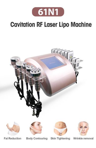 2021 Neueste tragbare 6-in-1-Schlankheitsmaschine 40k Ultraschall-Fettabsaugung Kavitation 8 Pads Laser-Vakuum RF Hautpflege Salon Spa Schönheitsausrüstung