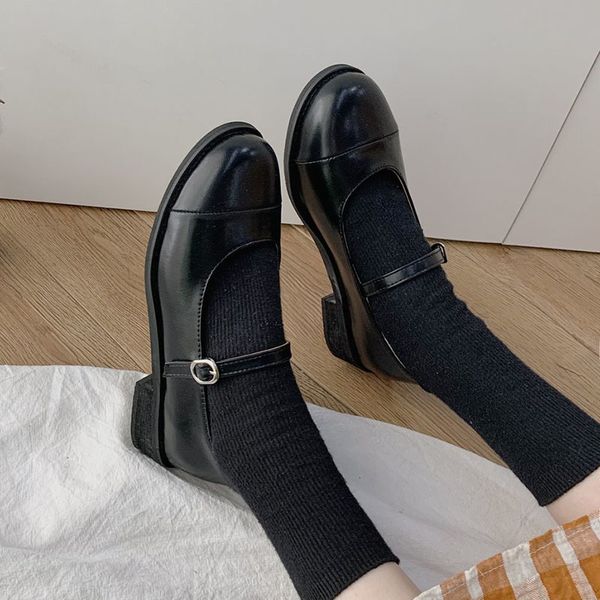 

dress shoes more size 35-42 lady in the office women's shoes down mary janes buckled woman retro lolita zapatos mujer nxiq, Black