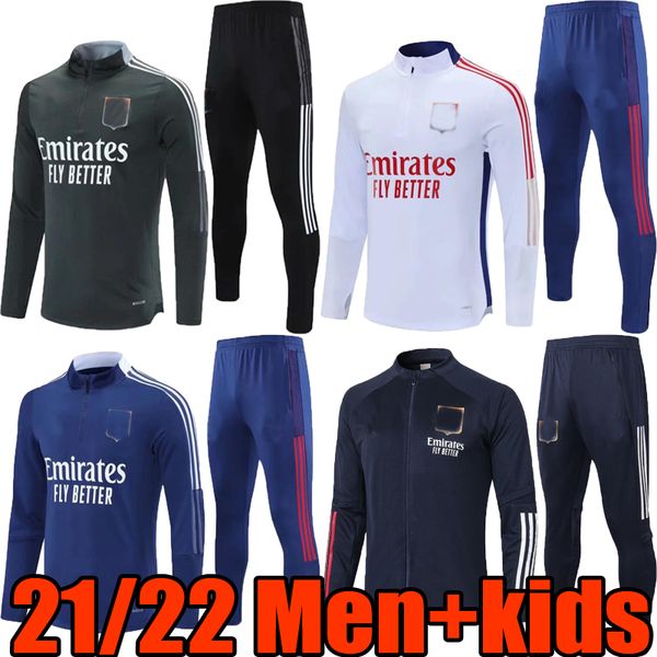 

men kids 20 21 22 maillot de foot lyonnais training suit soccer jerseys set 2021 2022 lyon traore memphis ol jackets football shirt sets, Black;yellow