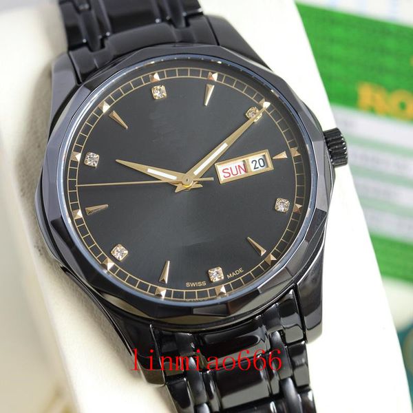 

watches montre de luxe automatic mechanical mens watch sapphire mirror three needle design 40mm wristwatch, Slivery;brown