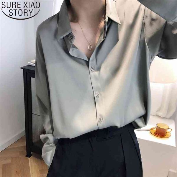 

blusas mujer de moda plus size women clothing office lady shirt female vintage chiffon long sleeve korean loose 12328 210506, White
