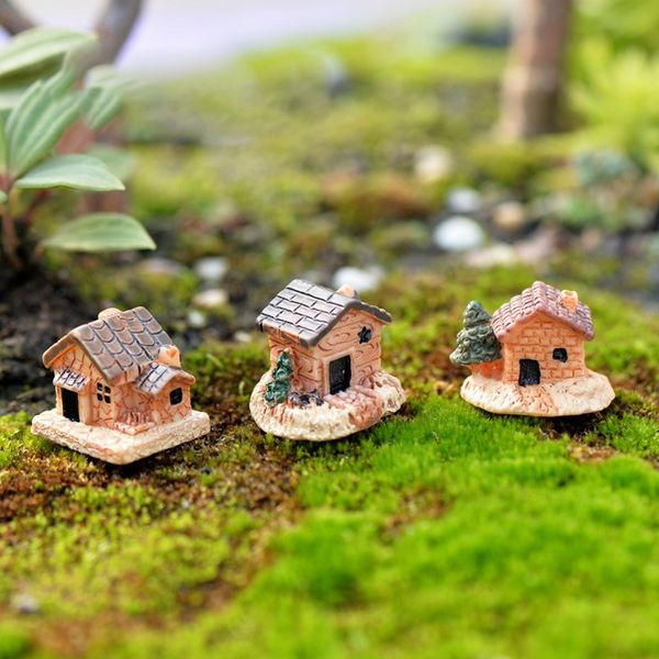 Miniatur-Harzhaus, kleine Villa, das Meer der Liebe, Zaunhaus, Kunsthandwerk, Moos, Terrarium, Mikrolandschaft, Ornamente, Feengarten, DIY DH8586