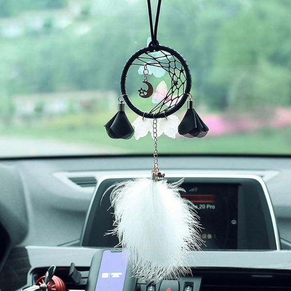 

1pc car pendant rearview mirror feather decor auto ornament hang charm decoration durable and practical cute interior decorations