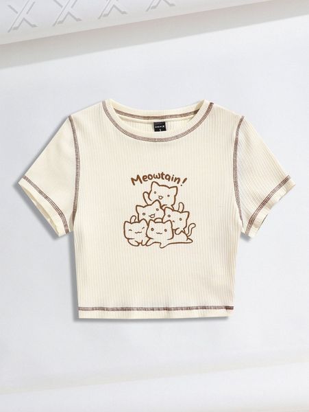 

x mschibious contrast stitch letter and cartoon graphic n3ug#, White