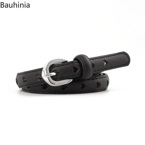 

hollow heart-shaped out women's belt artificial leather pin buckle fashion decorative jeans belts, Black;brown