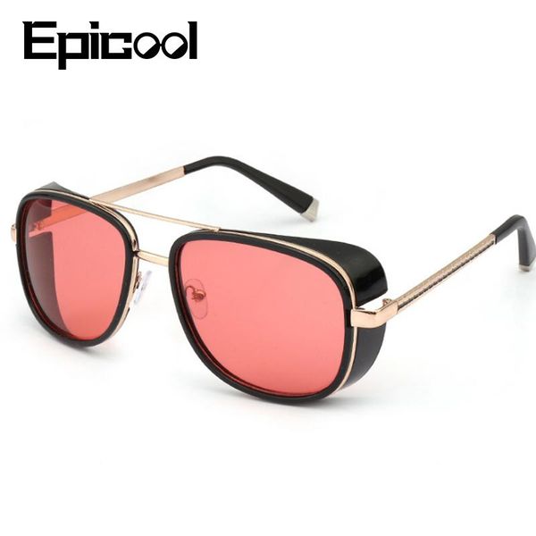 

sunglasses epicool retro pilot goggle men classic square sun glasses windproof unique women oculos, White;black