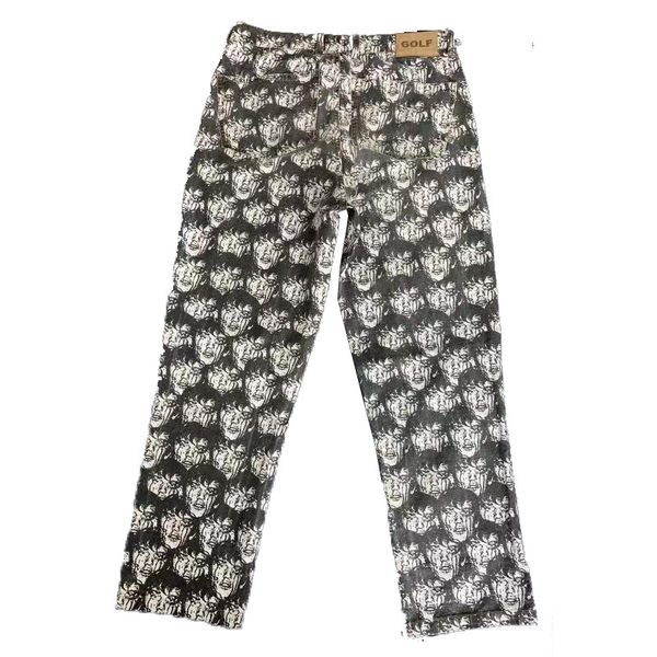 

mens pants golf wang punk face high street function casual fashion wear, Black